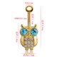 thumbnail image 5 of Lindo chapado en oro Animal búho diamantes de imitación vientre ombligo anillo joyería Piercing del cuerpo (poste de plata), 5 of 5