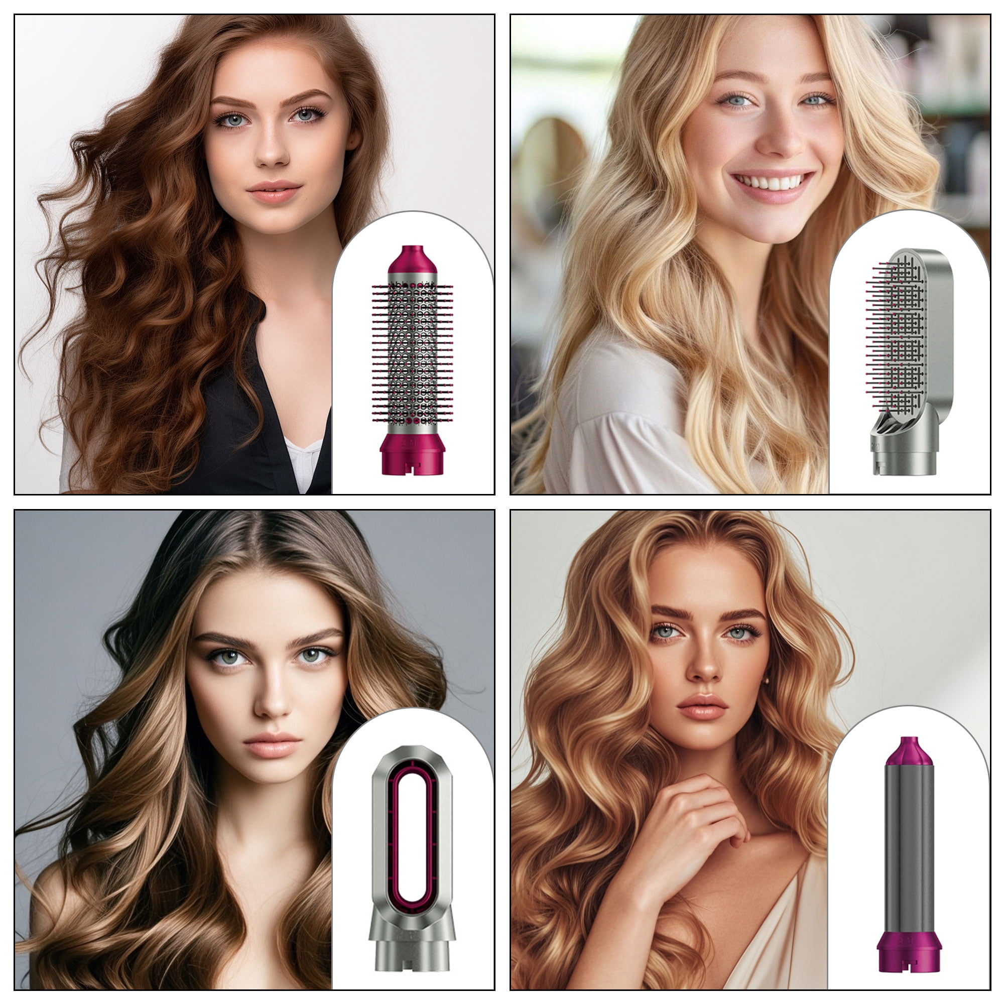 5 in 1 Hair Dryer Brush Set – Ionic Air Styler, Blow Dryer, Curling Iron & Hot Air Brush in One, Detachable Design for Drying, Curling, and Straightening Hair