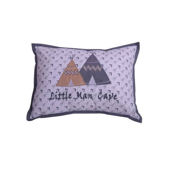 Bacati - Woodlands Toddler Pillow in Grey/Beige Neutral, 100% Cotton Cover