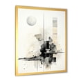 thumbnail image 2 of Designart "Monochrome Mirage Landscape II" Landscapes Framed Wall Art - Modern Grey Abstract Landscapes Entryway Framed Wall Art Print, 2 of 6