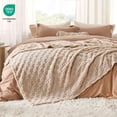 thumbnail image 3 of ROSEKIND Super-soft Aesthetic 3D Embossed Checkerboard Fleece Throw Blanket, Reversible Luxury Textured Fuzzy Plush Throw for Couch Bed Sofa, All-season, Warm Oatmeal, 40"x60", 3 of 11