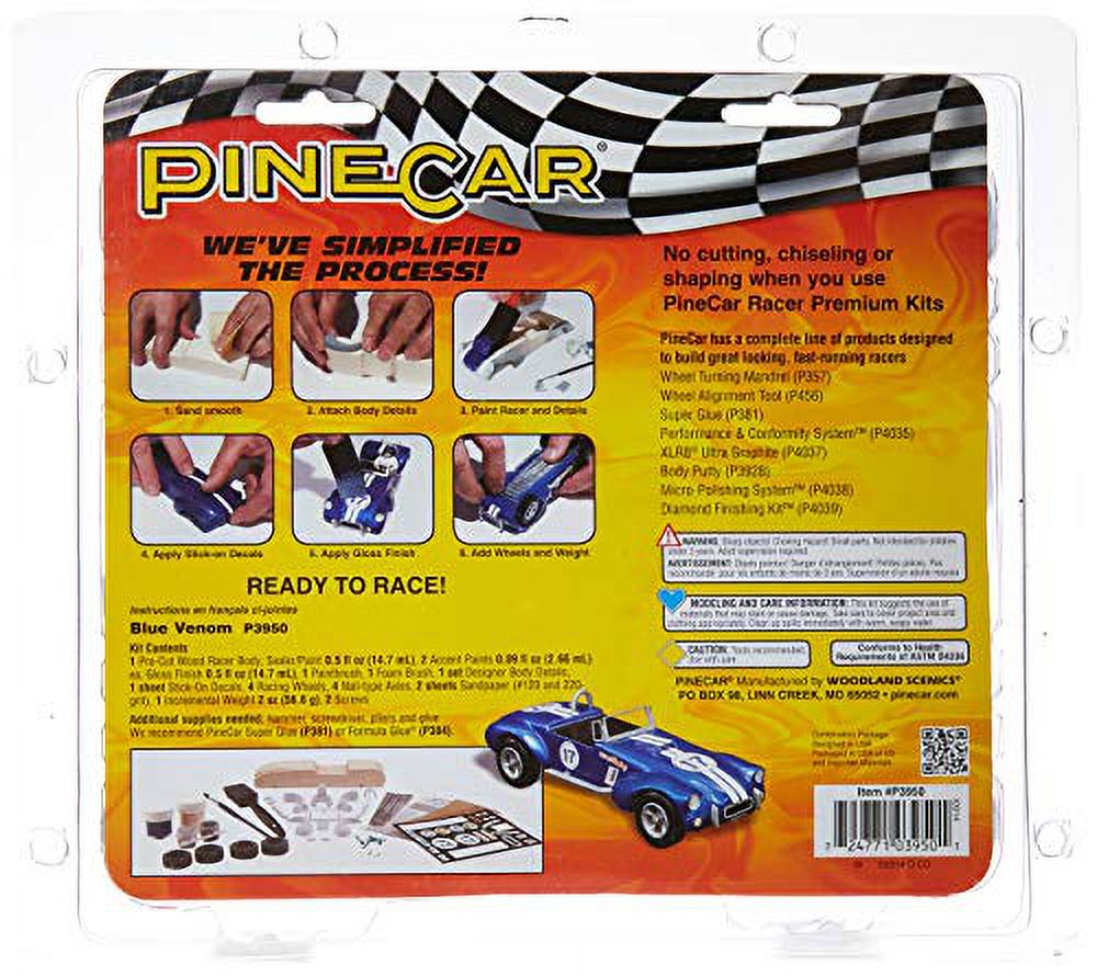Woodland Scenics Pine Car Derby Racer Premium Kit, Blue Venom 