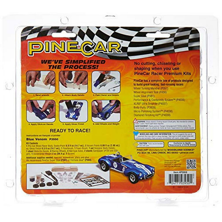 Woodland Scenics Pine Car Derby Racer Premium Kit, Blue Venom
