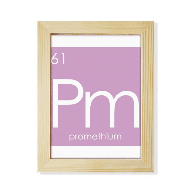 Chestry Elements Period Table Lanthanide Promethium Pm Desktop Adorn Photo Frame Display Art Painting Wooden