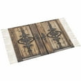 thumbnail image 2 of Wooden Plank Bath Rug 2x3ft Woven Bathroom Entryway Runner Rug,Rustic Farmhouse Brown Black Barn Door Washable Living Room Hallway Bedroom Kitchen Carpet with Tassels,Indoor Outdoor Throw Doormat, 2 of 5