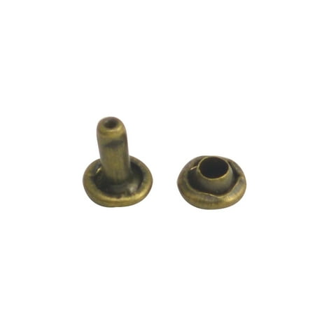 

Fenggtonqii Bronze Double Cap Leather Rivets Tubular Metal Studs Cap 6mm and Post 6mm Pack of 200 Sets
