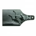 thumbnail image 1 of Africa Cutting Board, Zebra Rolling in the Dust Savage Animal Mammal Activity Eco Photo, Decorative Tempered Glass Cutting and Serving Board, Wine Bottle Shape, Black and White, by Ambesonne, 1 of 1