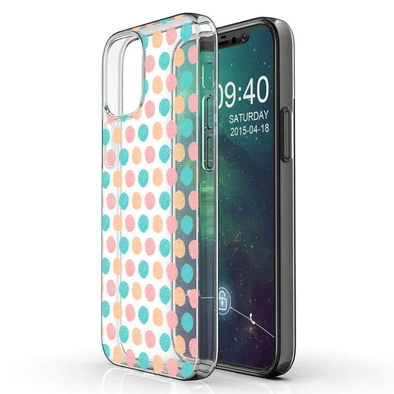 TalkingCase Slim Phone Case Compatible for Apple iPhone 12, 12 Pro, Polka Dot 12 Print, Lightweight,Flexible,Soft, USA