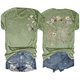 thumbnail image 2 of Tops de Manga Corta de las Mujeres, Cuello Redondo Impreso, Camiseta de Manga Corta para las Mujeres, 2 of 6