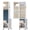 White and Beige, variant on Jewelry Cabinet 66.9" with Mirror and Lock, LED Lighting Armoire for Bedroom, Black