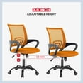 thumbnail image 4 of YRLLENSDAN Mesh Office Chair, Home Office Desk Chairs with Wheels and Arms Computer Chair Adjustable Rolling Swivel Chair for Adults, Orange, 2 Pack, 4 of 8