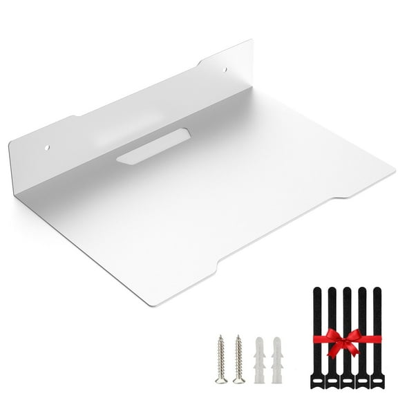 Small Projector Shelf,Projector Wall Mount Floating Rack Holder with Cable Ties White