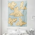 thumbnail image 1 of Vintage Decor Tapestry, Fluffy Old-Fashioned Clouds in the Air Funky Colors Sky Elements Illustration, Wall Hanging for Bedroom Living Room Dorm Decor, 60W X 80L Inches, Blue Beige, by Ambesonne, 1 of 2