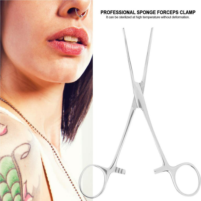 Piercing Plier, Professional Body Piercing Plier, Body Piercing Pliers  Tool, Ear Lip Navel Nose Tongue Septum Sponge Forceps Clamp, 316l Stainless