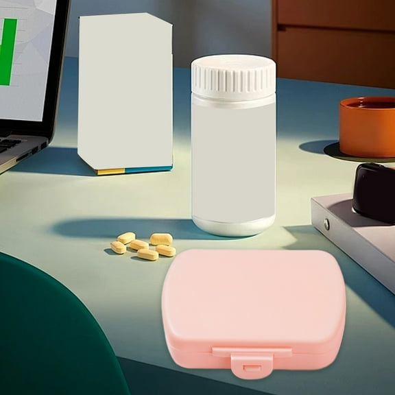 Gnmfd Portable Vitamin Organizer, 6 Compartment Mini Vitamin Box, Humidity Proof Storage, Easy to Carry for Travel, Compact and Functional for Health Supplements and Pills