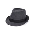 thumbnail image 2 of Deago Men's Timelessly Classic 20s Trilby Fedora Hat with Band Casual Short Brim Panama Jazz Cap Manhattan (Gray-2), 2 of 8