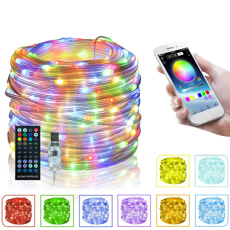 solacol Christmas Light Remote Control Outdoor Smart Rgb String