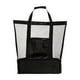 thumbnail image 1 of Bolsa de playa de malla con compartimento refrigerador, ideal para refrigerios, camping y verano. Negro, 1 of 7