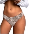 thumbnail image 2 of Odbmxy Women Plus Size Panties High Cut Panties for Women Thong Leopard Print Brown Comfy Underpants, 2 of 5