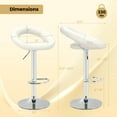 thumbnail image 3 of Costway Ensemble de 2 Tabourets de Bar Réglables en Cuir PU Tabourets de Bar Pivotants Chaises de Pub Blanches, 3 of 7