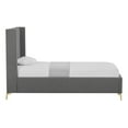 thumbnail image 2 of Montrell Upholstered Linen Full Size Wingback Platform Bed, Grey, 2 of 7
