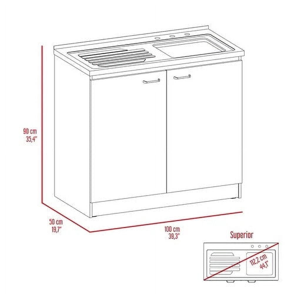 Boahaus Dunkerque Sink Cabinet (White)