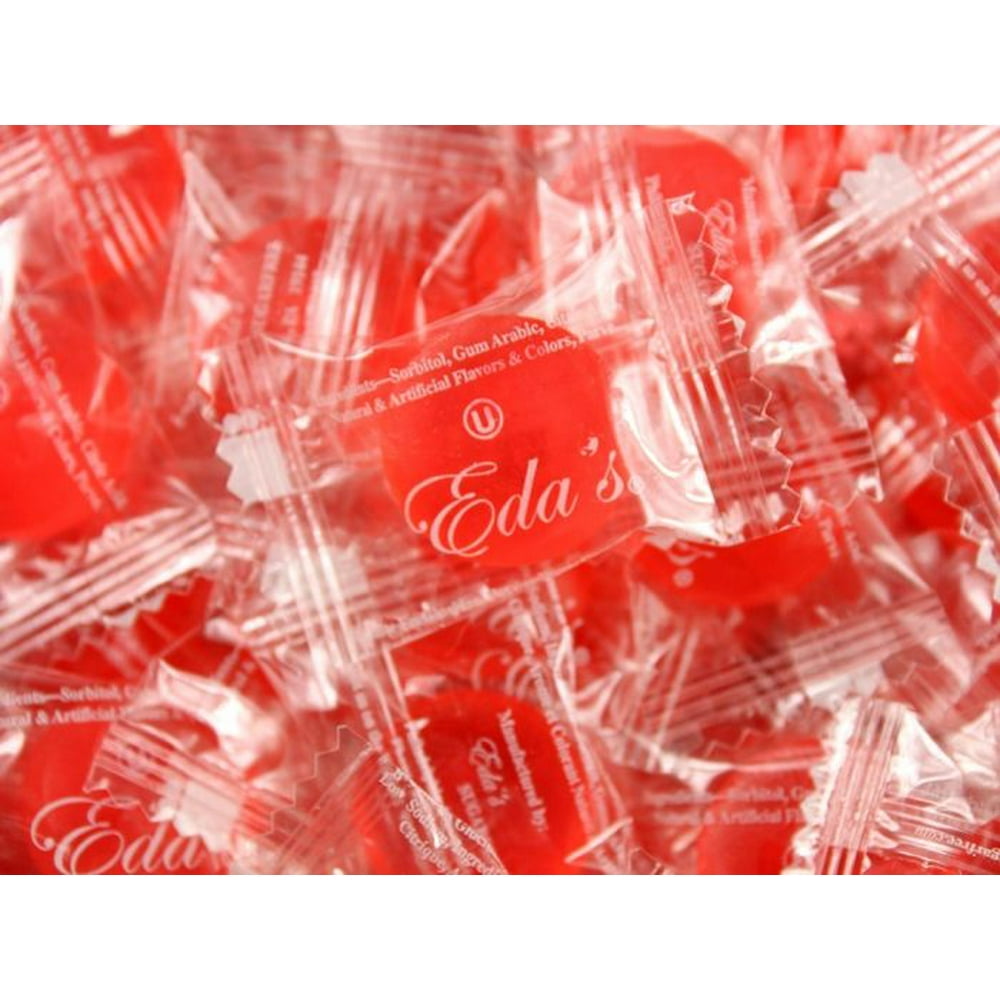 Eda's Sugar Free Hard Candy Pink Grapefruit Flavor Individually Wrapped, Kosher Candy Bulk 1