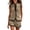 Brown, variant on Women's 2 Piece Ruffle Trim Sleeveless Outfit,Stand Collar Button Vest & Casual Shorts Matching Co Ord Set for Vacation Daily Wear