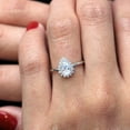 thumbnail image 4 of 1.20 Cts Certified Pear Shape Moissanite Solitaire Engagement Ring, 18K White Gold Plated Ring /925 Sterling Silver Ring, 4 of 7