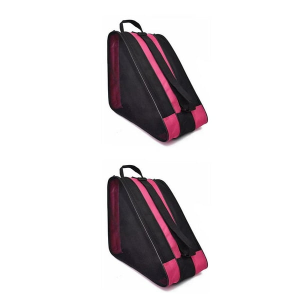 Naiovety Patines de malla lateral para patines, bolso para zapatos, protectora, bolsa para zapatos de patín, compartimento de colección en Rosado 2piezas Naiovety CBP265176