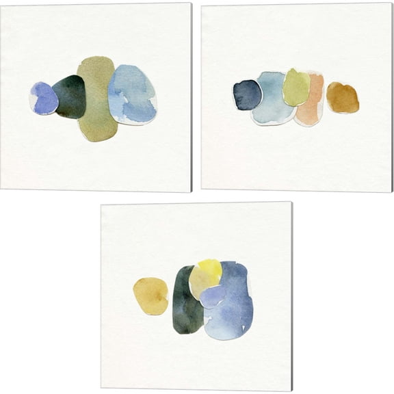 Great Art Now Doucet Collage by Emma Caroline 3 Piece Canvas Art Set Each 14W x 14H