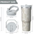 thumbnail image 4 of Modern 30oz Handheld Travel Tumbler with Handle – Double Wall Stainless Steel Insulated Cup, Flip Straw Lid, Leak-Proof & BPA-Free for Hot and Cold Drinks – Durable Coffee & Juice Mug White, 4 of 7