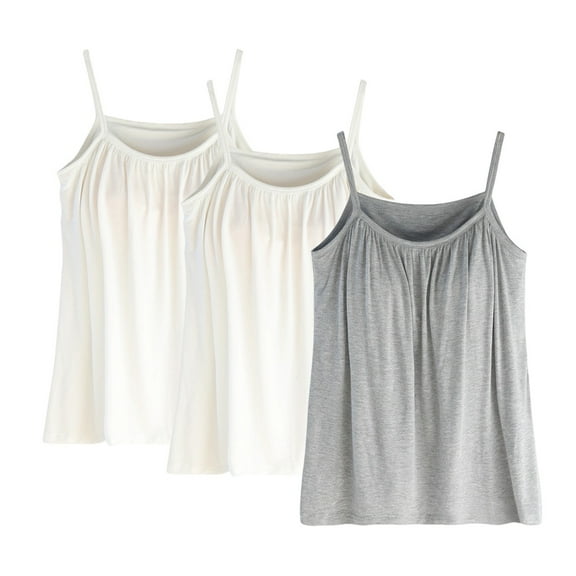WCJM Camisoles & Tanks camisoles for women for under clothes Women's Plus Size Soft Tank Top With Bra Sleeveless Comfort Yoga Fitness Top Tank Top cotton camisoles for women