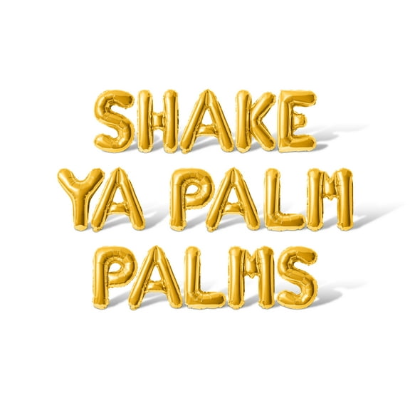 Letter Balloons - SHAKE YA PALM PALMS 16" Inch Alphabet Letters Foil Mylar Balloon Bachelorette or Bridal Shower Party Banner (Gold)