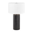 thumbnail image 2 of Contemporary Home Living 26" Black Textured Cylindrical LED Lighted Table Lamp with Drum Shade, 2 of 2