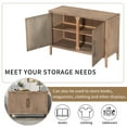 thumbnail image 3 of Accent Cabinet with 2 Doors, Modern Storage Cabinet Furniture, Wood Buffet Sideboard with Adjustable Shelves, Atumon Cabinet for Kitchen Living Room Entryway Hallway, 47.2"Lx17.7"Wx33.5"H, Beige, 3 of 10