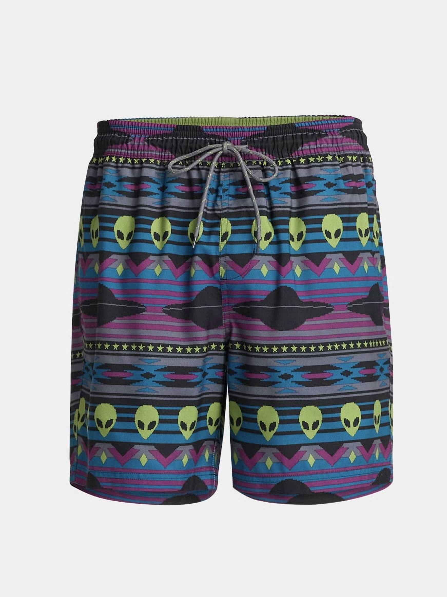 No Boundaries Elastic Waist Swim Shorts, 6" Inseam, Men's & Big Men's