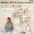 thumbnail image 3 of SIOYIE Smart Rotating Heated Towel Rack for Bathroom, 120W Electric Towel Warmer with Swivel Bars, 1-24H Timer, 115℉-155℉, Wi-Fi App Control, Low Carbon Steel, IPX5, Plug-in/Hardwired, White, 3 of 10