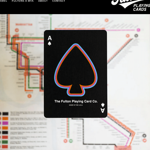 Black Edition Fulton Street MTA Playing Cards (1972 Vignelli Map)