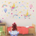 thumbnail image 2 of 3 uds pegatina decorativa para pared TUNC unicornio Arco Iris globo de aire caliente sala de estar dormitorio habitación de los niños, 2 of 5