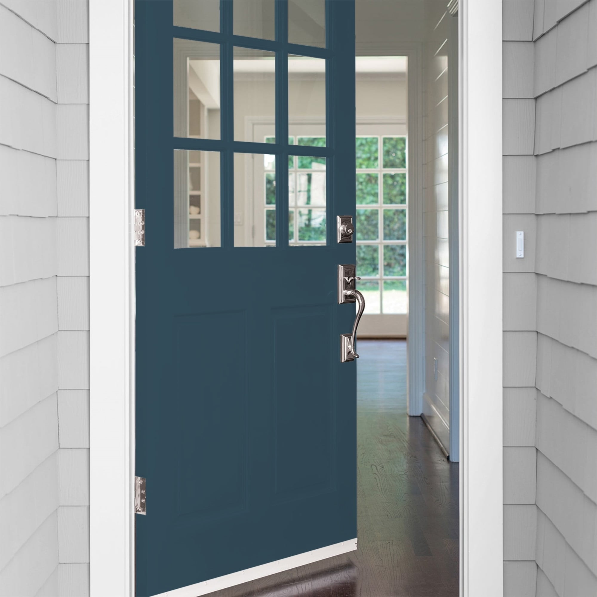 Glidden HEP Sailor's Coat / Blue Satin Exterior Paint with Primer, 1 Quart