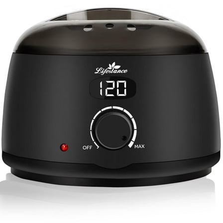 Lifestance Professional Wax Pot Warmer, 500ml 14oz LCD Digital Wax Melt Machine for Women & Men at Home Hair Removal - Black