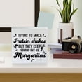 thumbnail image 5 of Zomyto 7x7 Inch Farmhouse Trying to Make Protein Shakes Wooden Box Sign Kitchen Wood Block Tabletop Sign Decorative Desk Sign Home Décor, 5 of 8
