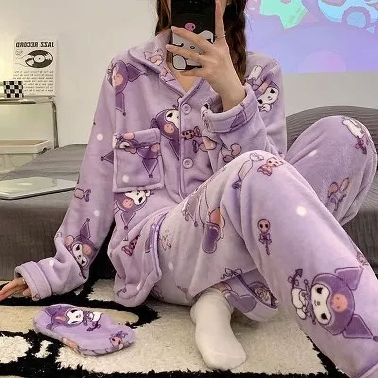 Sanrio Cartoon Animation Jade Cinnamon Dog Coral Fleece Pajamas