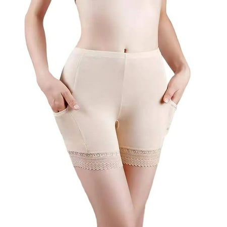 Wdfiry High Waist Boyshorts Underwear for Women Sexy Solid Color Lace Tummy Control Boxer Brief Comfort Slim Fit Hip Lift Panty