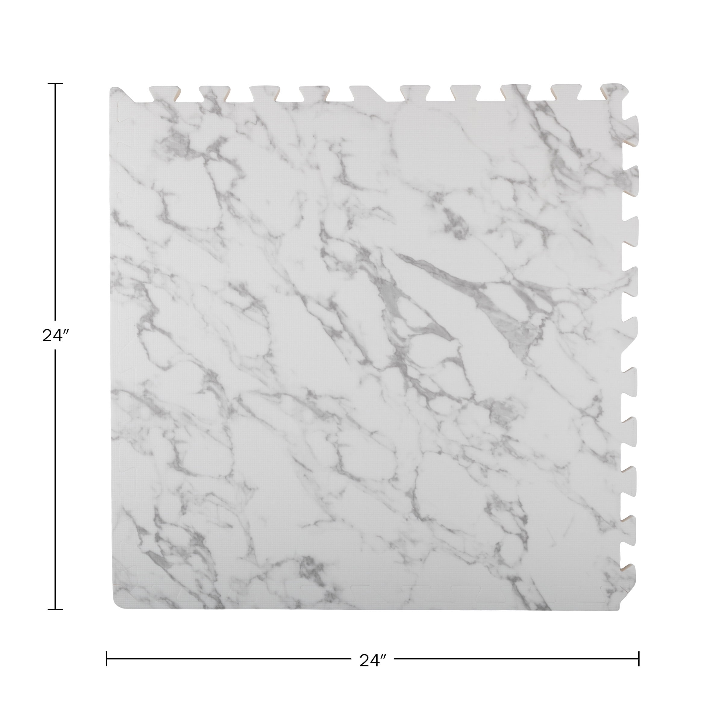 Stalwart Foam Floor Tiles - 24sqft Baby Play Mat or Gym Flooring, Marble