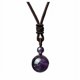 thumbnail image 1 of Collar de ojo de tigre de 16 mm con colgante de obsidiana natural y amatista adecuado para hombres y mujeres, 1 of 6