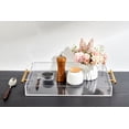 thumbnail image 5 of Acrylic Serving Tray 11"x14" with Golden Handles, Coffee Table Tray, Decorative Tray, Kitchen and Desk Organizer, Storage Tray, Clear Serving Tray for Party, 5 of 8