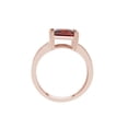 thumbnail image 6 of AFFY Princess Cut Red Simulated Garnet & White Cubic Zirconia Cocktail Ring in 14k Rose Gold Over Sterling Silver Ring Size - 10, 6 of 6