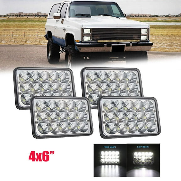 For Chevrolet Monte Carlo SS 1980-1988 El Camino 4x6" LED Headlights Hi/Lo 4PCS